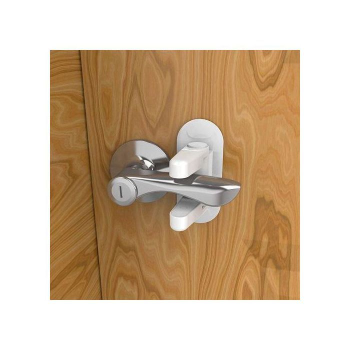 Lot de 2 verrous de poignée de porte, serrure à levier de porte, serrure de poignée de porte pour enfant