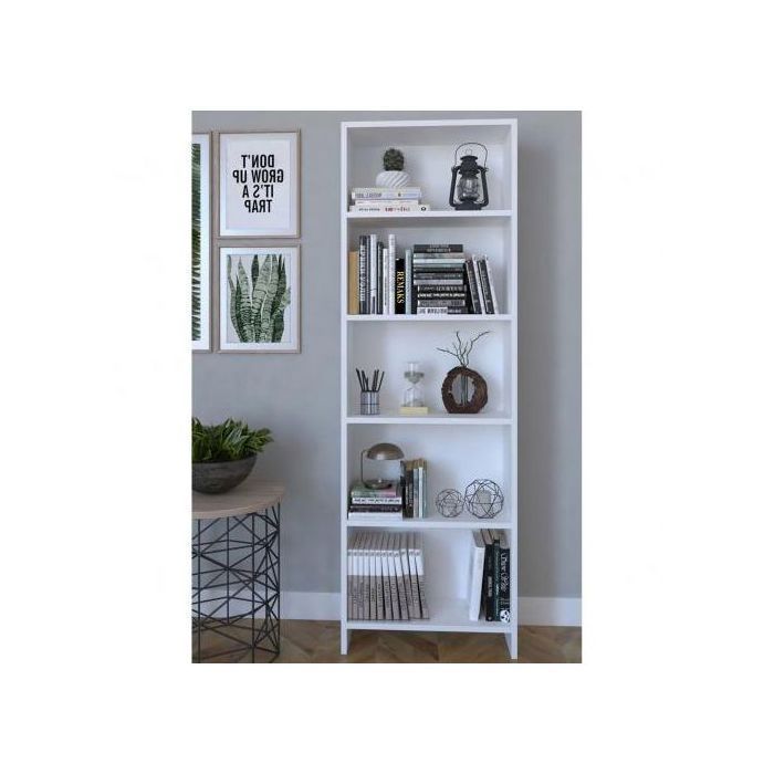 Bibliothèque - GENERIC - 5 Sections - Bois Blanc - 170x58x23cm - 5 Niveaux