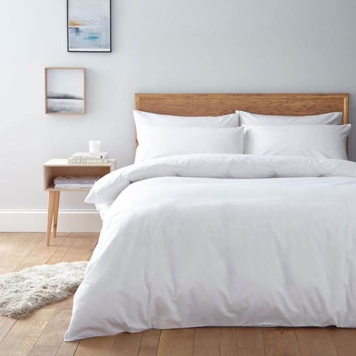 Housse parure de lit - Satin - 100% coton - 280x240 cm - Certifiée ISO 9001 - 6 pièces