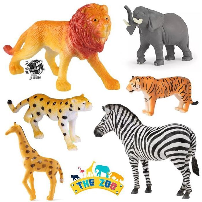 Pack 6 pcs Figurines Animaux Sauvages