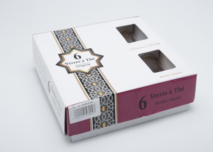 Verre à thé - 6 pièces - Grand format - Doré - Compatible lave-vaisselle