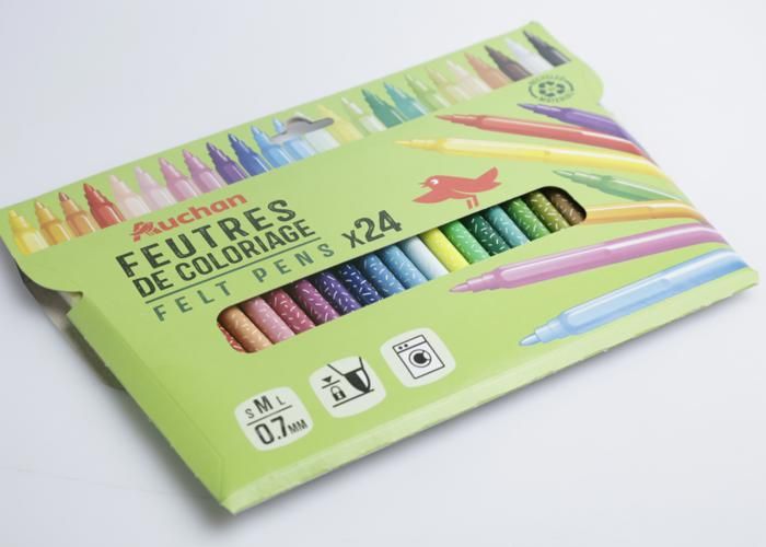 24 feutres de coloriage recyclés Auchan