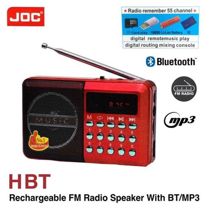 Radio FM Numérique - JOC - Portable - Bluetooth - Rechargeable - Haut-parleur 3W