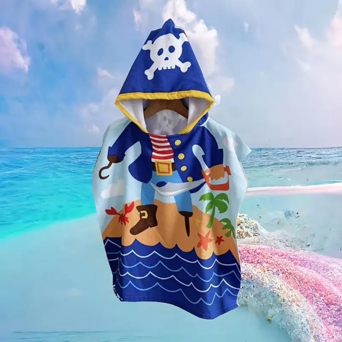 Peignoir Enfant - GENERIC - Thème Pirate - Coton Ultra Doux - Capuche Amusante - 3-10 Ans