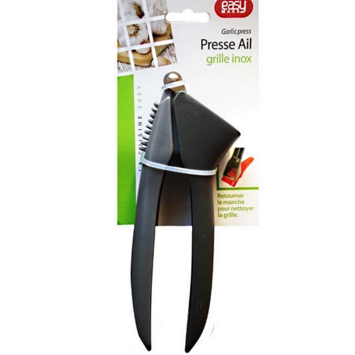 Presse Ail - EASY MAKE - Grille Inox - PVC - Couleur Gris - Ustensile de Cuisine