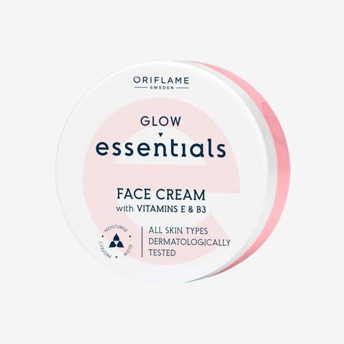 Crème pour le Visage Glow Essentials aux Vitamines E et B3, 75 ml