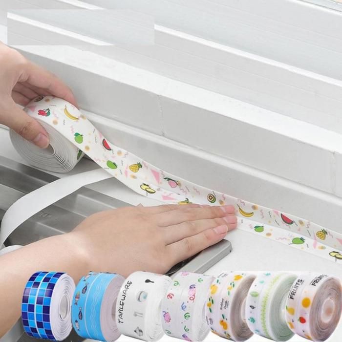 Bande adhésive imperméable pour évier de cuisine, évier, coin de toilettes (Couleur aléatoire)