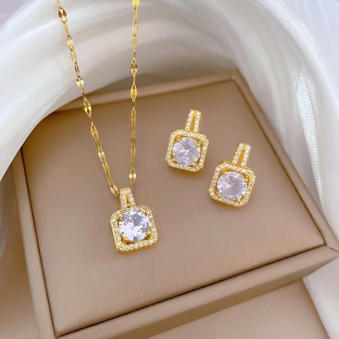 Ensemble de Bijoux - EGO - EGO029 - Dorée - Acier - Cristal