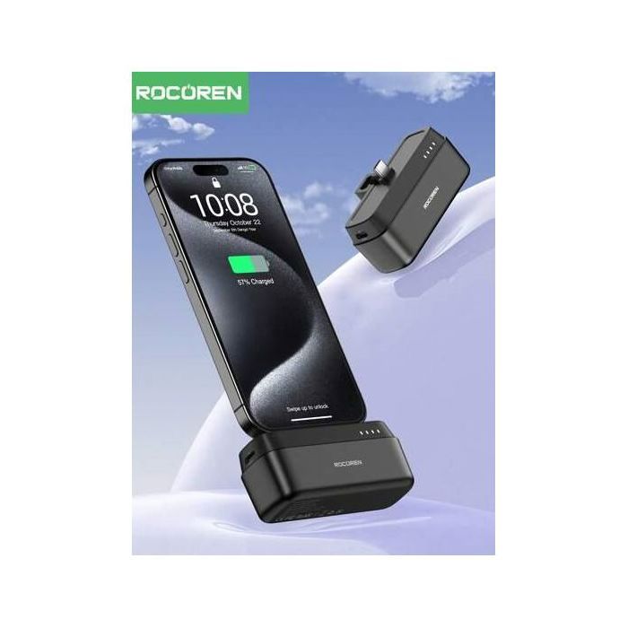 ROCOREN  - Mini Power Bank 4500mAh – Chargeur Portable USB-C Ultra Compact pour iPhone & Android