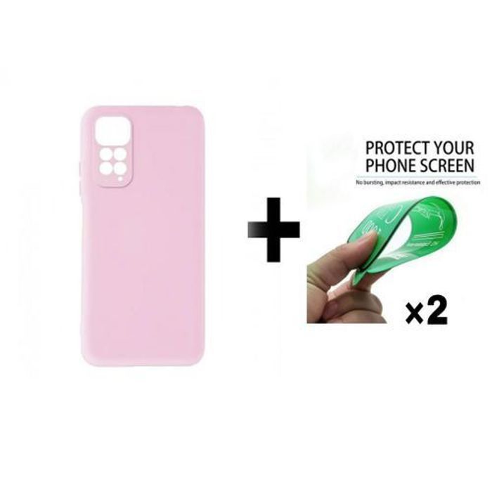 Coque et protection d'écran - GÉNÉRIQUE - Xiaomi Poco M4 Pro - Silicone Souple - Rose - Élégante