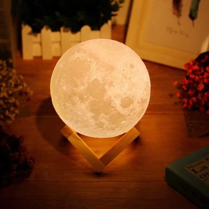 Lampe 3D la lune de nuit avec télécommande pour chambre d'enfants et adultes