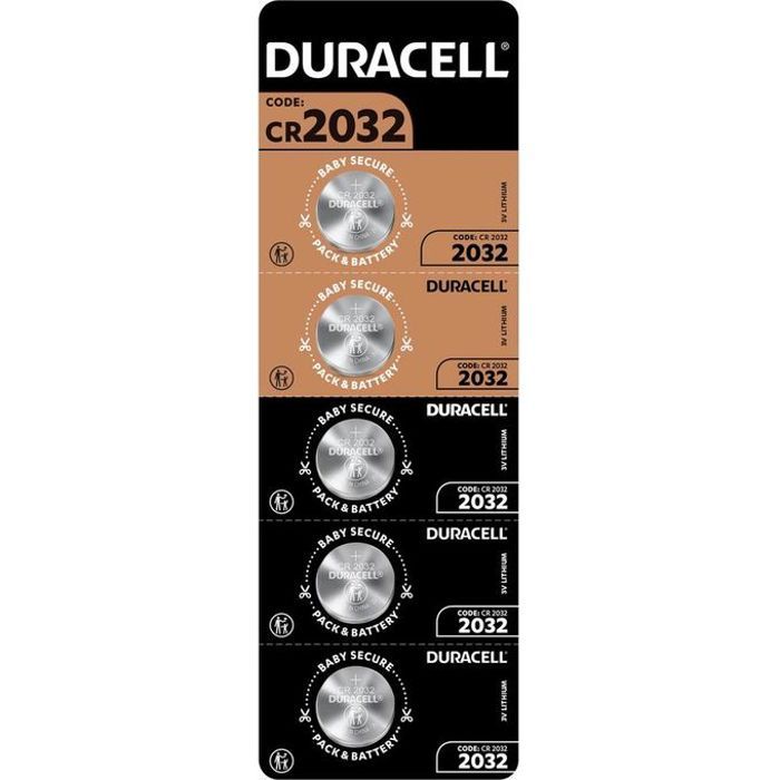 Duracell 5 x Piles CR2032 3V Batterie, Pile Bouton au Lithium 3 volts
