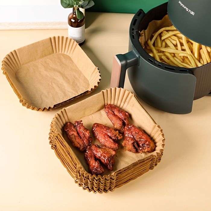 Papier spécial absorbant l'huile de silicone pour friteuse à air, tampon de papier spécial pour aliments 100 pièces