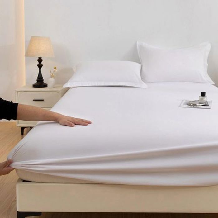 Drap-housse - MAISON GOOD AND WELL - 140x190x35 - 100% coton - Blanc - Certifié ISO 9001