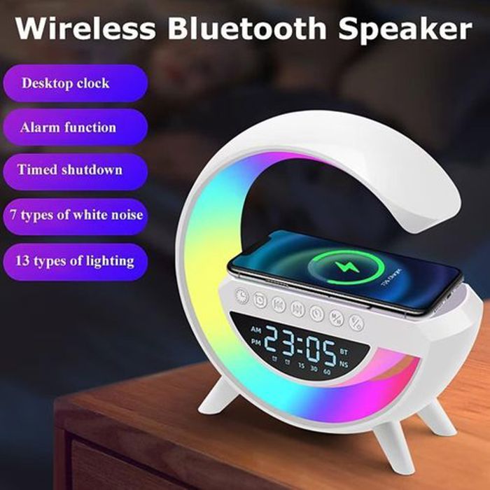 Haut-parleur Bluetooth - RGB - BT3401 - Chargeur sans fil - Horloge - Multifonction