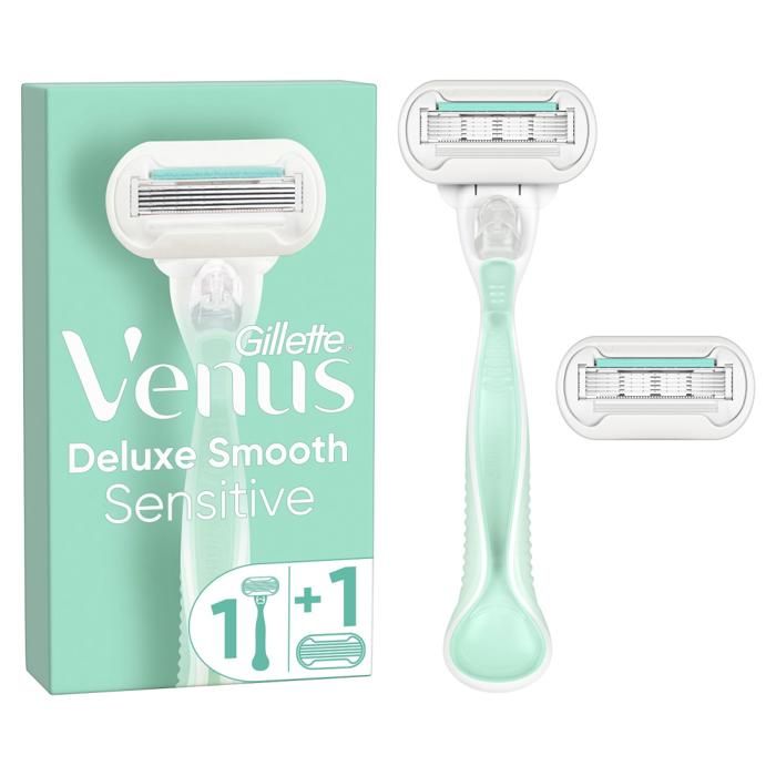 Rasoir Rechargeable - VENUS - Deluxe Smooth - 5 Lames - 2 Cartouches - Peaux Sensibles