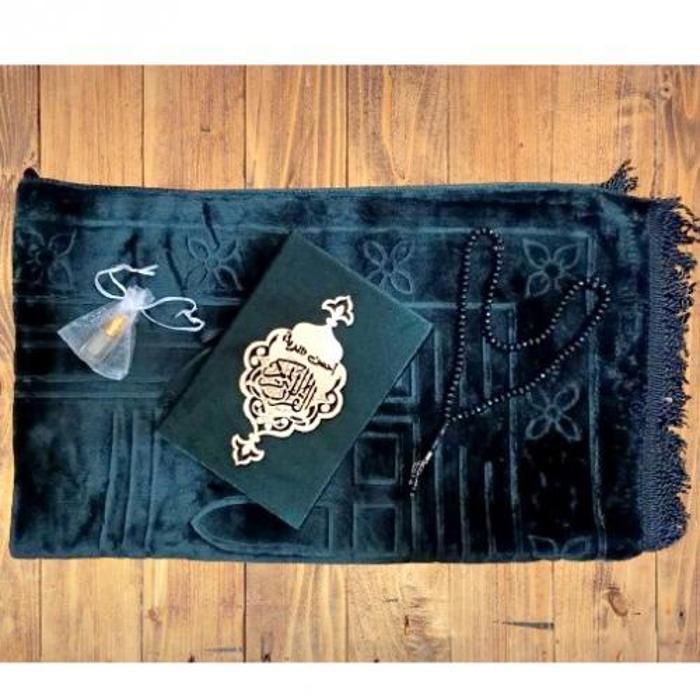 Coffret cadeaux coran, tapis de prière 70cm*110cm, tasbih, musc tahara Cadeau Ramadan