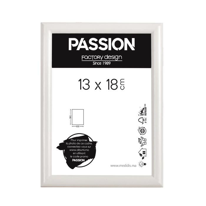 Cadre Photo - PASSION - Zeyna - Blanc - 13x18 cm - Élégance Chic