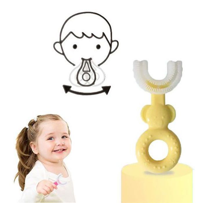 Brosse à Dents pour Bébé Brosse à Dents en Forme de U en Silicone