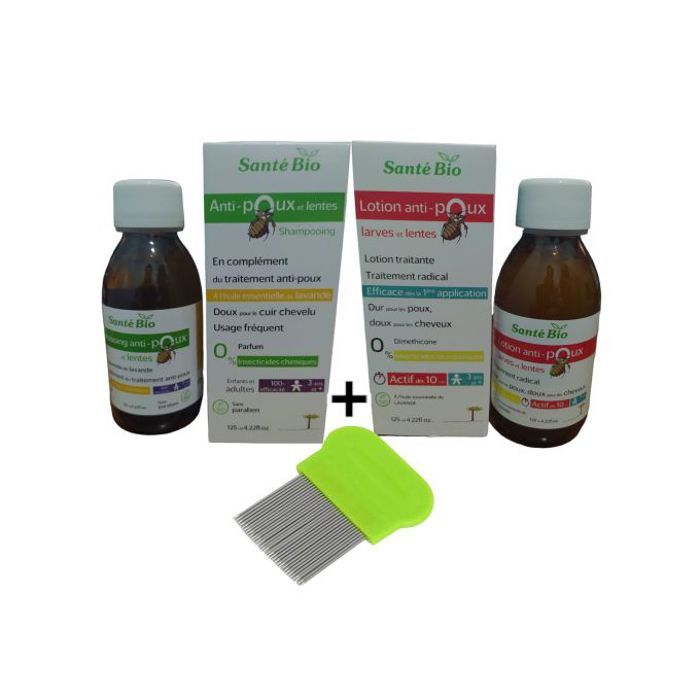 Santebio Pack anti poux Shampoing 125 ml et lotion 125 ml
