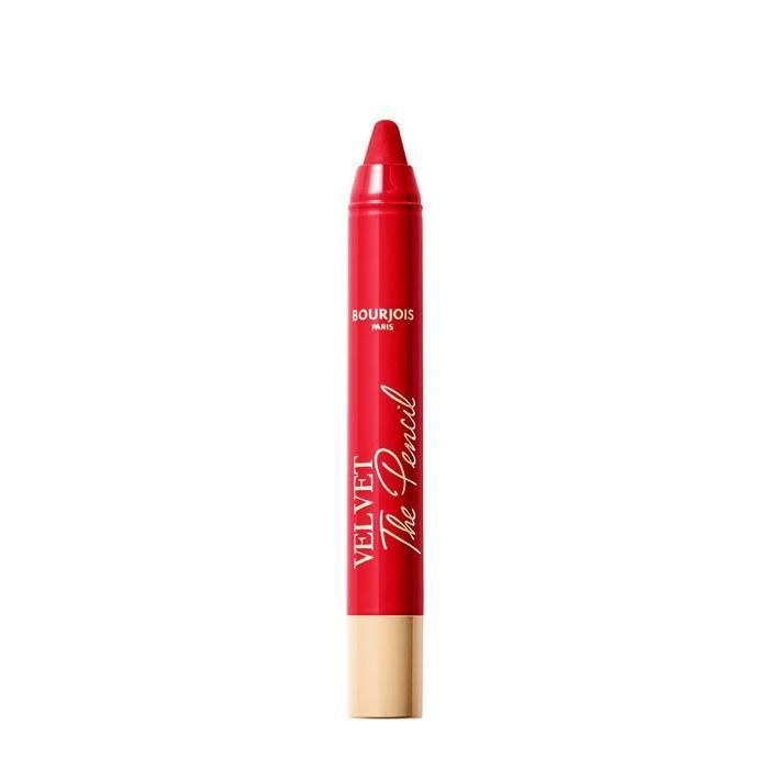 Crayon à lèvres - BOURJOIS - NEW VELVET THE PENCIL - 07 Rouge Es Carmin - Waterproof - Fini mat
