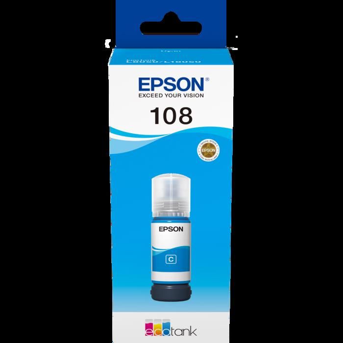 Bouteille d'encre EcoTank 108 Cyan d'origine (C13T09C24A)