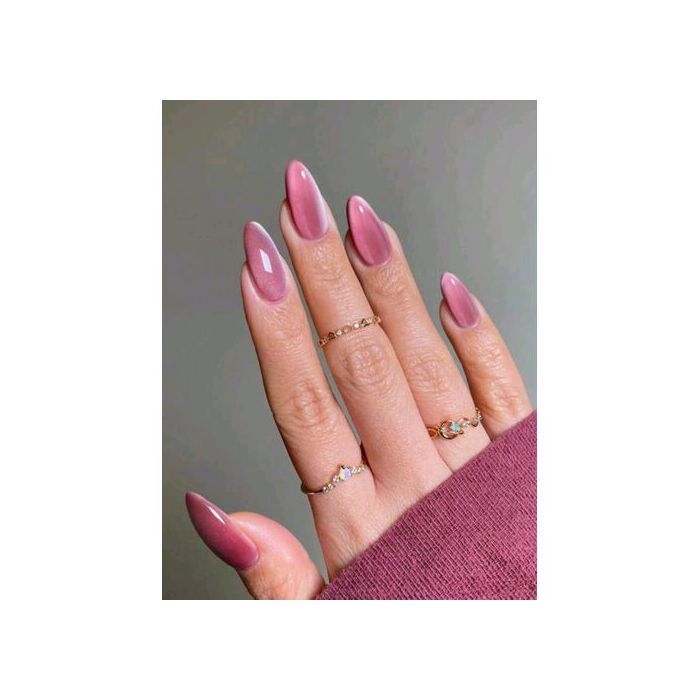 Faux ongles Rose Brillant, Boite de 24 Pièces avec 1 gel gelée et 1 lime à ongles