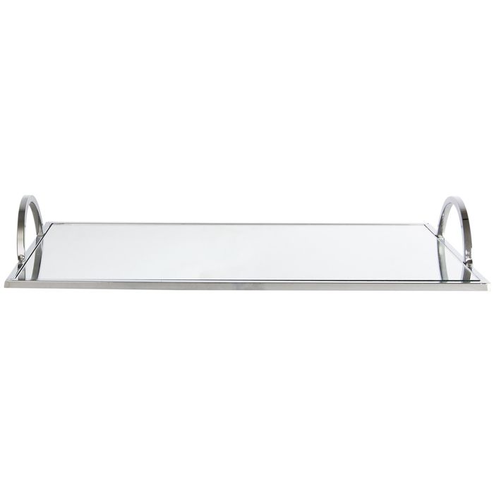 PLATEAU DE SERVICE MIROIR ARGENTE 35X20CM