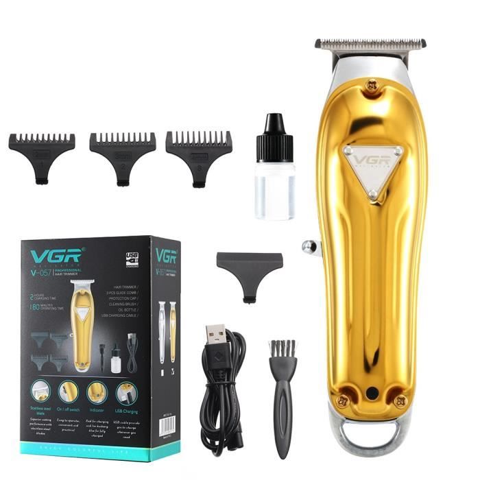 Jaune VGR métal tondeuse à cheveux tondeuse électrique outil de sculpture sur cheveux professionnel barbier M