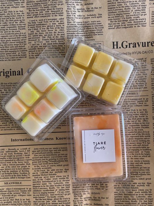Fondants parfumés - Fleur de Tiaré - Monoï - Cire de soja - Parfum exotique - Dégradé de jaune