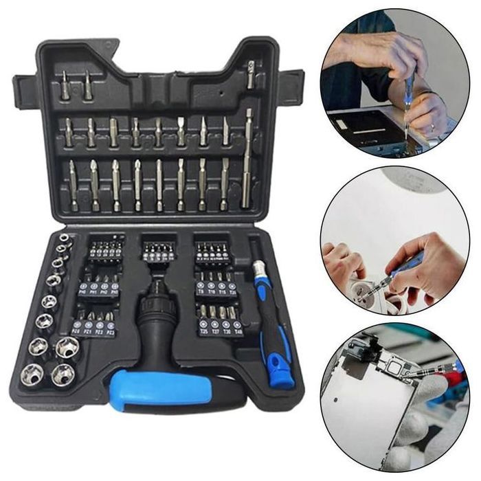 Coffret Tournevis Multifonctions Outils Bricolage Toutes Réparations 63 Pcs