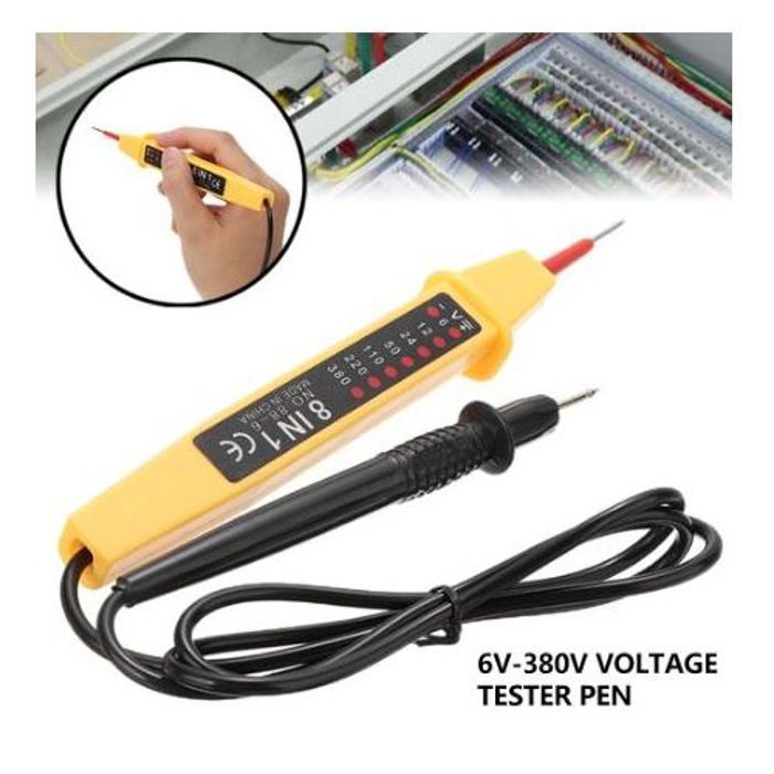 Stylo testeur de tension électrique AC DC Testeur de Voltage Volt 6V-380V 8 en 1