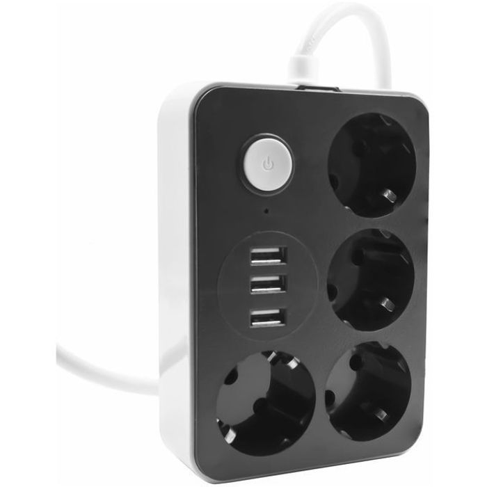 Multiprise intelligente avec adaptateur de chargeur 3 USB et 4 prises, Cx-U314.