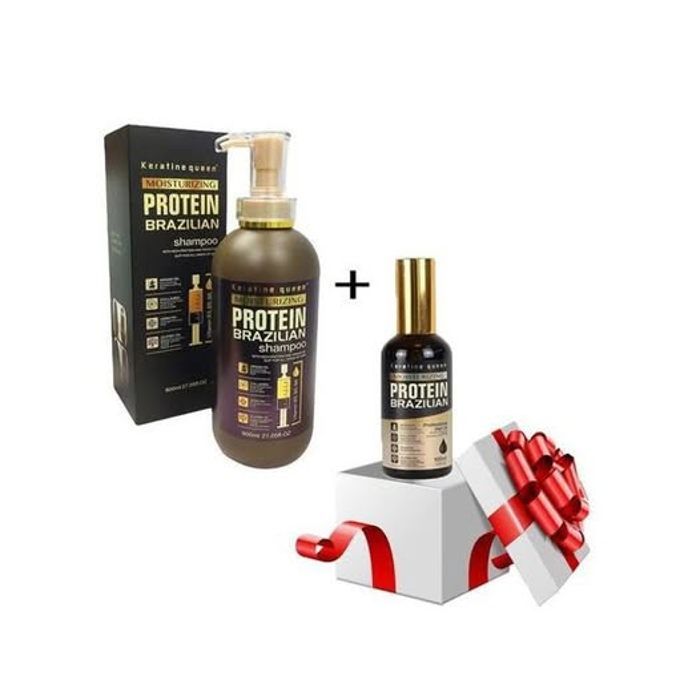 Pack Keratine Queen : shampooing et sérum pour des cheveux forts, brillants et lissés.