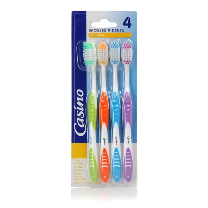 Broses à dents - CASINO - Lot de 4 - Medium - Pour adultes - Mixte
