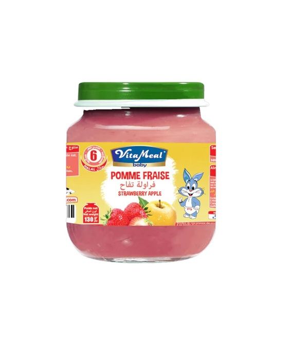 Pot dessert pomme fraise sans gluten ni lactose 130g - VITAMEAL
