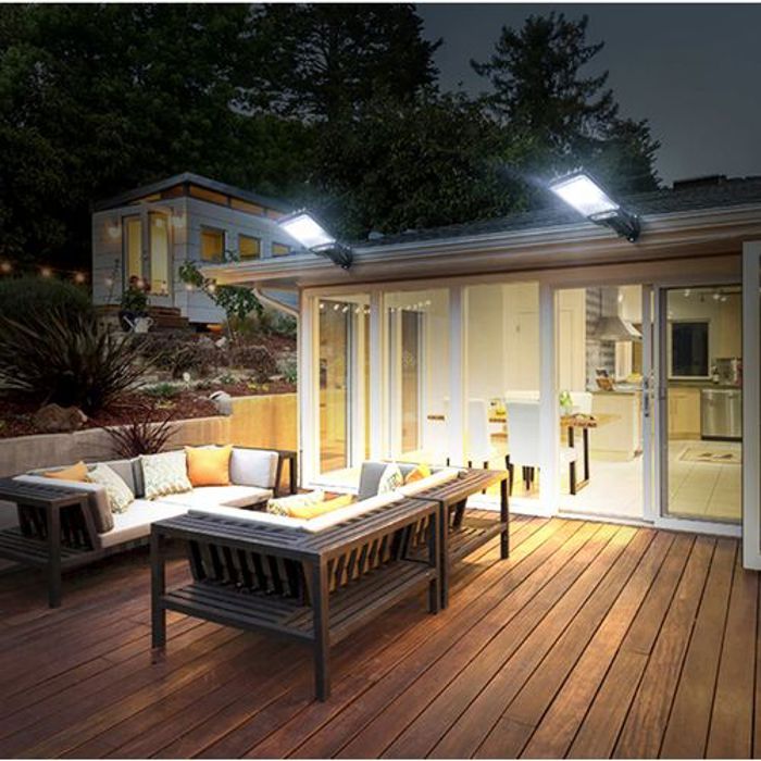Lampadaire solaire extérieur avec 3 modes d'éclairage Avec Capteur de mouvement