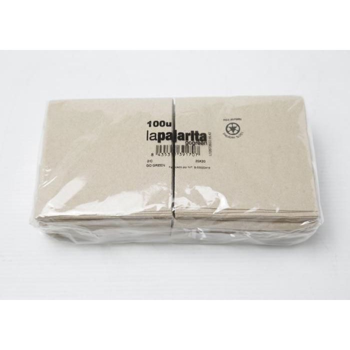 Serviettes en papier - Non spécifié - 100 serviettes - Crème - 20x20 cm - Absorbantes