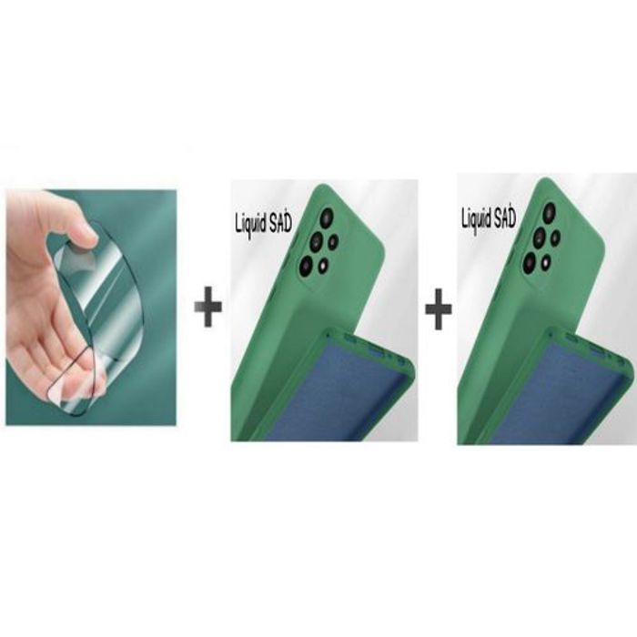 Coque et protection d'écran - GÉNÉRIQUE - Samsung A72S - Souple - Vert foncé - Protection complète