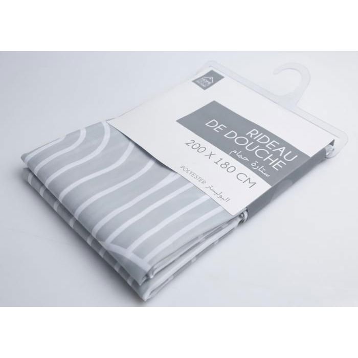 Rideau de douche - HOME DECO FACTORY - SB0103 - Gris - 200x180 cm - Polyester résistant à l'eau