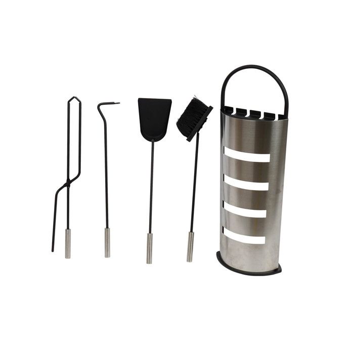 FOYER set 4 acier  17x17x54 argenté