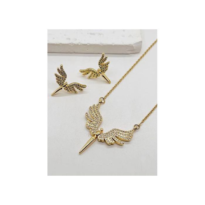 Collier - Ailes D'ange - Luxe - Acier Inoxydable - Doré - Mixte
