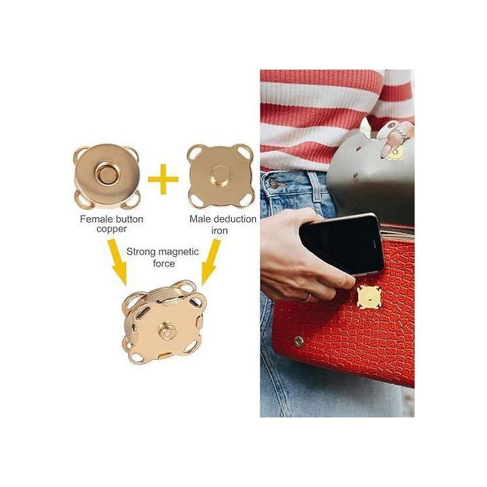 100 PCS Boutons magnétiques invisibles, pour Sac à Main, Vêtements
