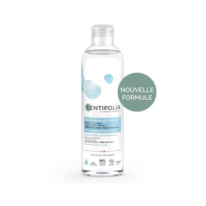 Gel moussant - Centifolia - 250ml - Neutre - 3 en 1 - Adapté à toute la famille
