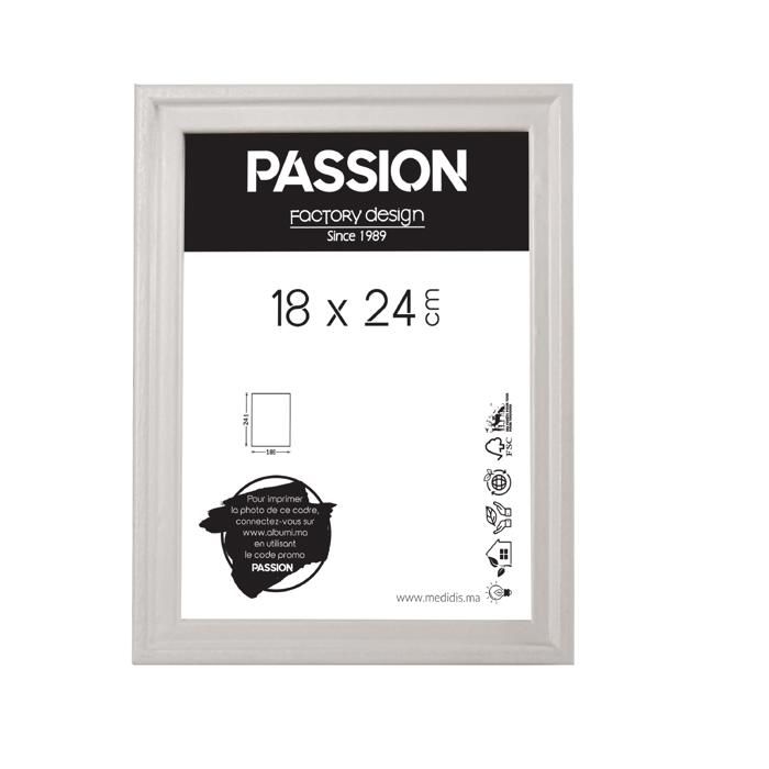 Cadre Photo - PASSION - LEA - Blanc - 18x24cm - Élégance Chic