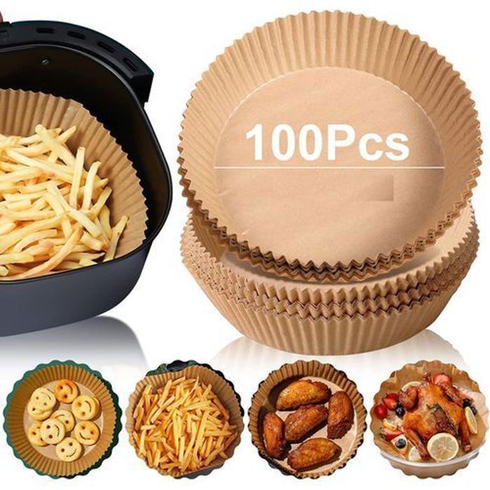 pack de 100 Papier cuisson pour Air Fryer Anti adhésif qualité alimentaire 15.24cm x 2.54cm
