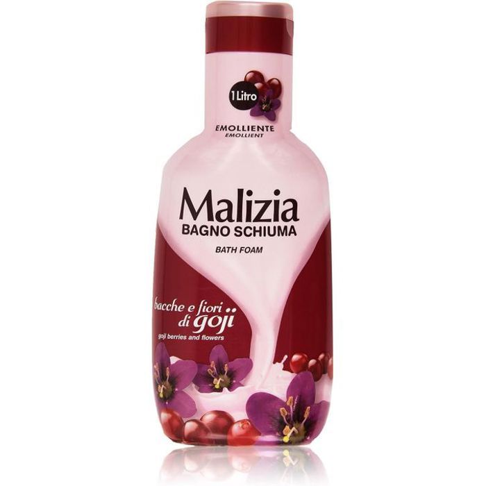Bain Moussant Bacche Fiori di Goji, Aux Baies de Goji 1 Litre - Douceur et hydratation pour toute la famille