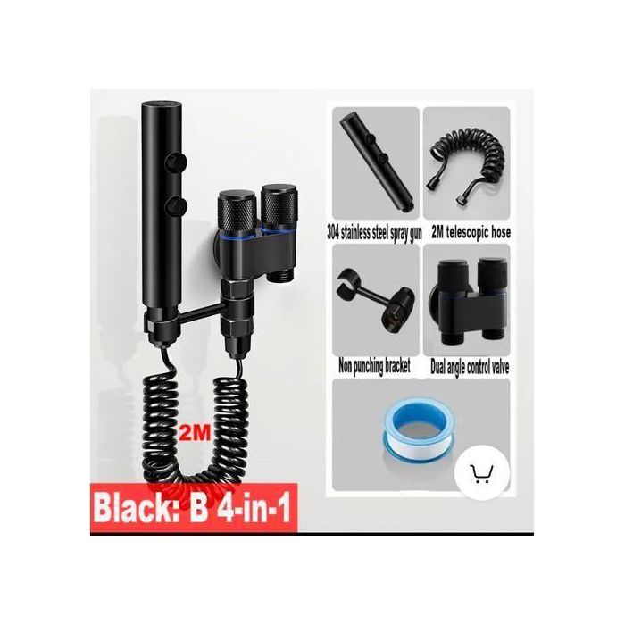Ensemble Douchette WC pour salle de bain avec robinet double sortie pour toilette