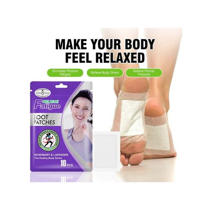pack 10 Pcs Foot Detox Pieds Patch Herbal Romarin & Lavender Soulager la Fatigue Nettoyage en profondeur