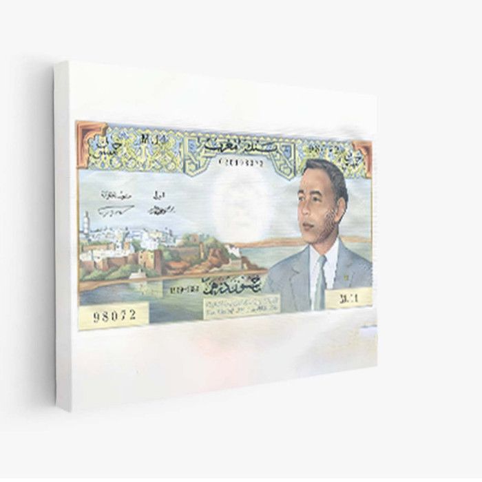 Tableau Décoratif - Cinquante Dirhams - Velours - 40 x 60 cm - Multicolore